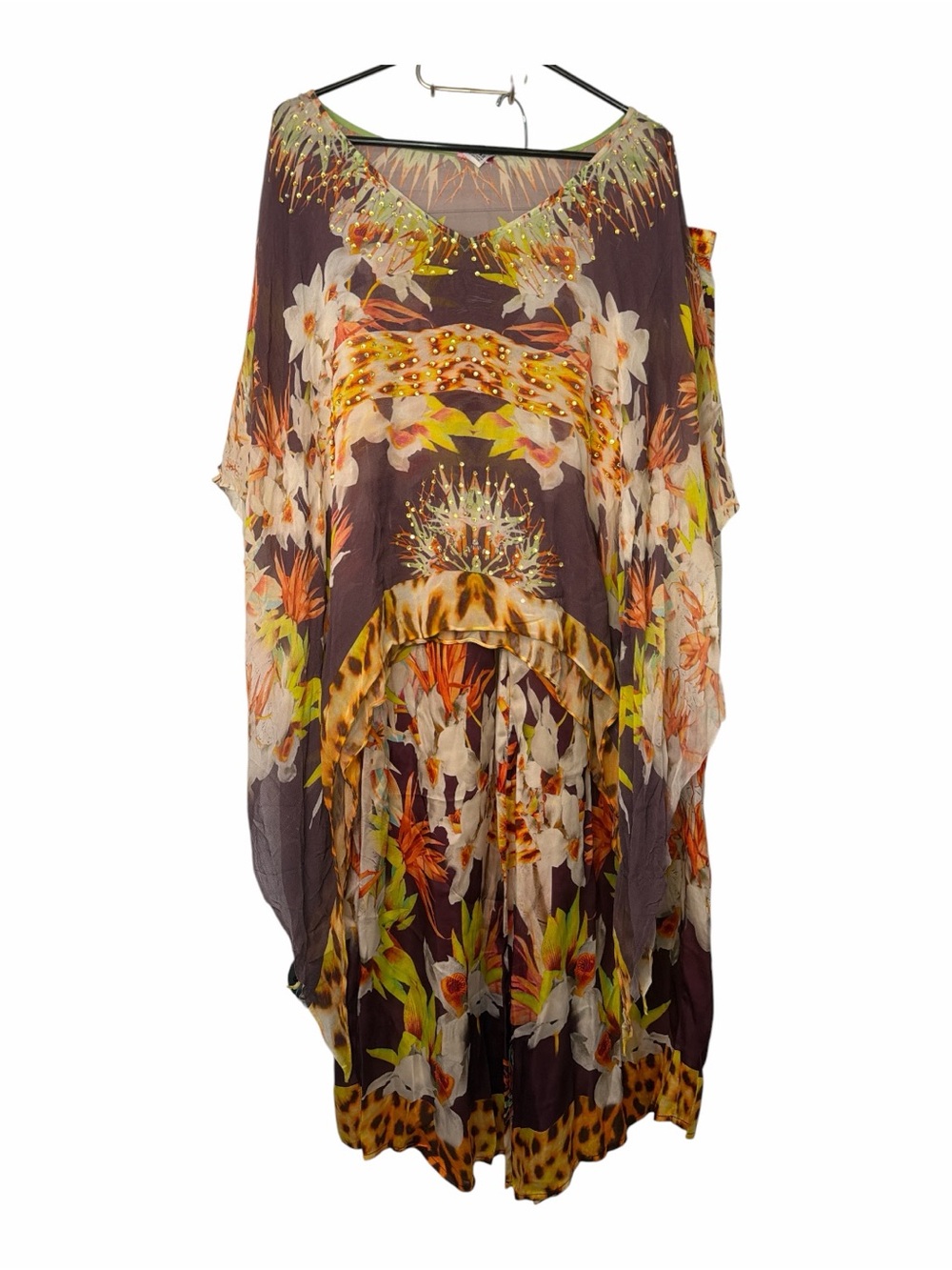 Ranee’s Boho Floral Caftan Sheer Top and Palazzo Pants NWOT